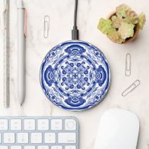 Classic Chinoiserie Blue and White Pattern Wireless Charger