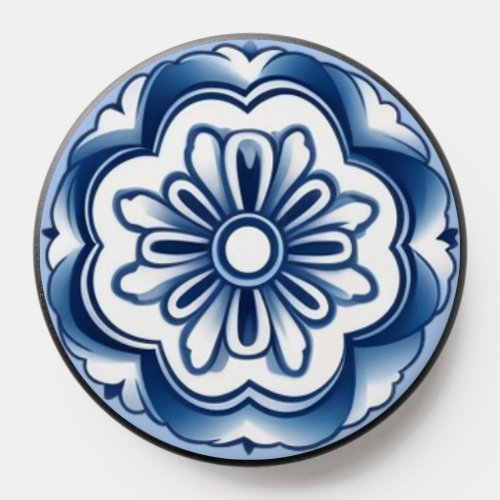 Classic Chinoiserie Chic Blue White Pattern PopSocket