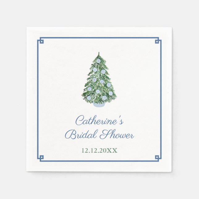Classic Chinoiserie Christmas Tree Holidays Party Napkins (Front)