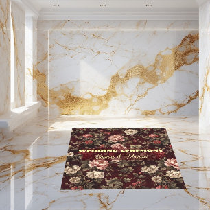 Classic Chinoiserie Peony Floral Motifs Wedding  Floor Decals