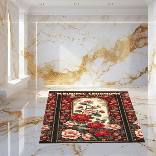 Classic Chinoiserie Peony Floral Motifs Wedding  Floor Decals