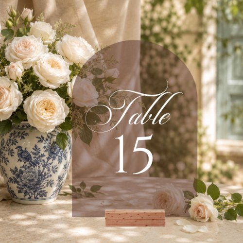 Classic Choco Brown Calligraphy Table Number Sign