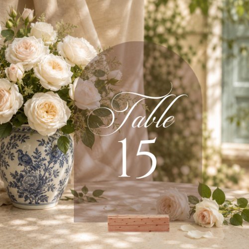 Classic Choco Brown Calligraphy Table Number Sign