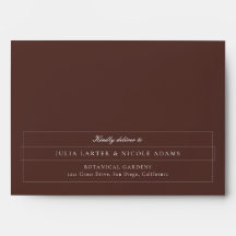 Classic Choco Brown Ivory Calligraphy Wedding
