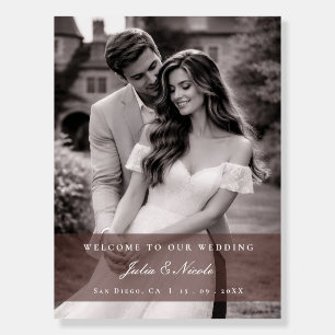 Classic Choco Brown Ivory Wedding Photo Welcome Foam Board