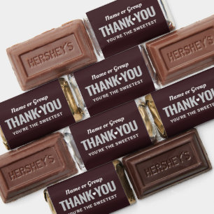 Classic Chocolate Brown Custom Sweetest Thank You Hershey's Miniatures