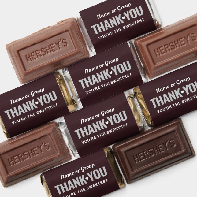 Classic Chocolate Brown Custom Sweetest Thank You Hershey's Miniatures (Assorted)