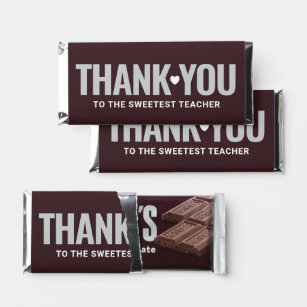 Classic Chocolate Brown Custom Teacher Thank You Hershey Bar Favors