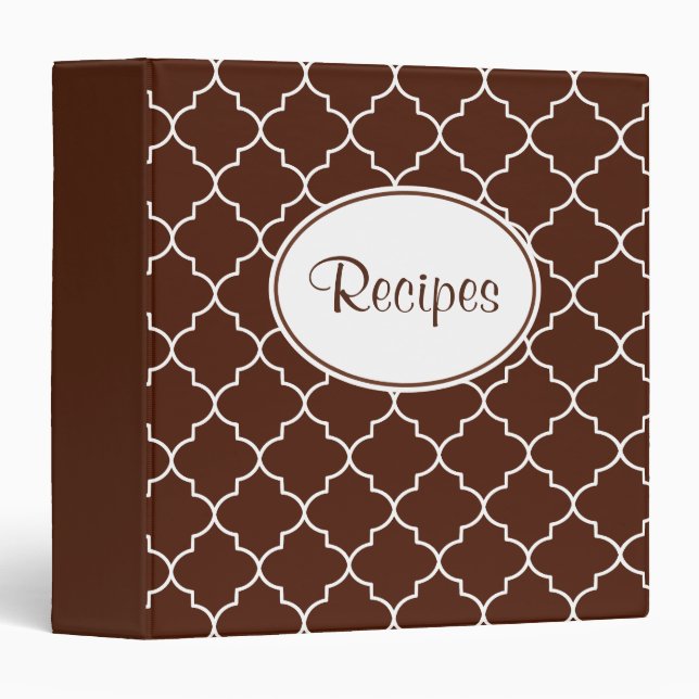 Classic Chocolate Brown Recipe Binder (Front/Spine)