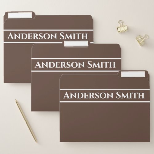 Classic Chocolate Brown Solid Color Minimalist File Folder