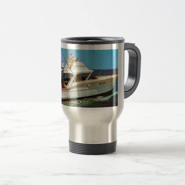 Classic Chris Craft Boats Coffee Steel Travel Mug (Front Right)