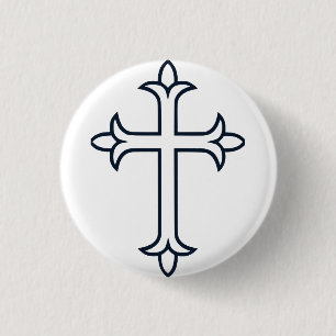 Classic Christian Cross Minimalist Fine Art Button