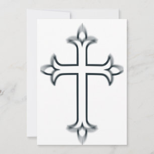 Classic Christian Cross Minimalist Fine Art Invitation