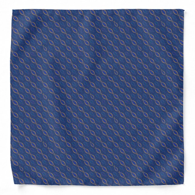 Classic Christian Ichthys Jesus Fish Navy & Gold Bandana (Front)