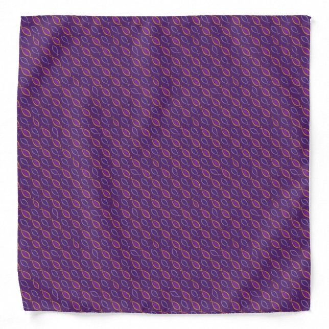 Classic Christian Ichthys Jesus Fish Purple Bandana (Front)