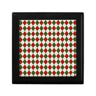 Classic Christmas Argyle Pattern Gift Box