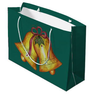 Classic Christmas Bells Gift Bag