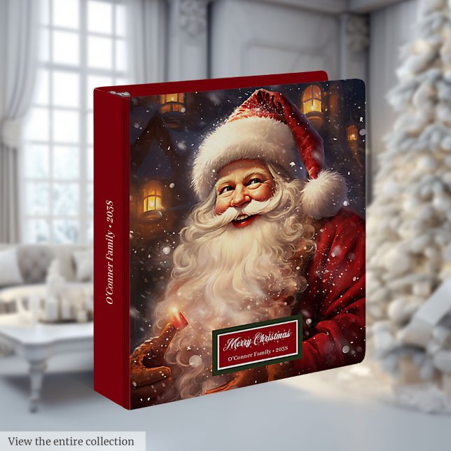Classic Christmas Binder Santa Claus Custom Name (Classic Christmas Binder Santa Claus Custom Name Art)