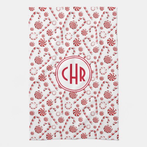 Classic Christmas Candy Cane Car Kitchen Towel