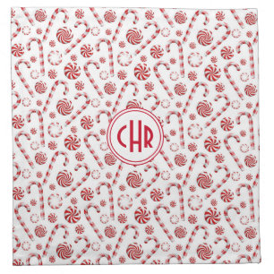 Classic Christmas Candy Cane Cloth Napkin
