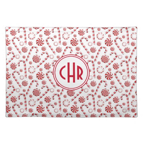 Classic Christmas Candy Cane Cloth Placemat