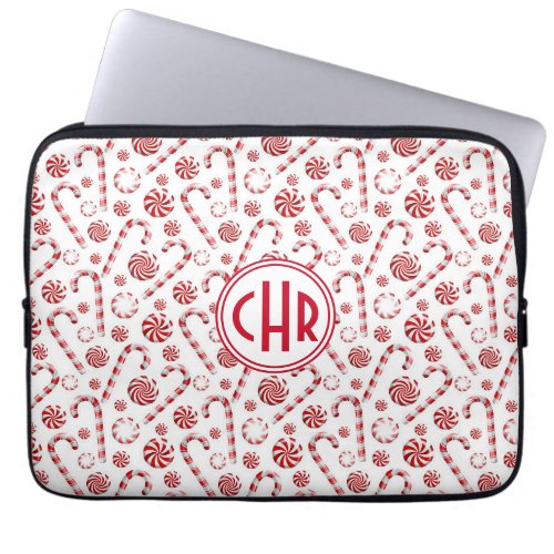 Classic Christmas Candy Cane Laptop Sleeve