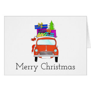 Classic Christmas Car with gifts Cards