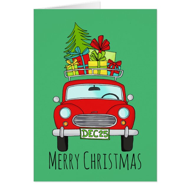 Classic Christmas Car with Gifts Cards (Front)