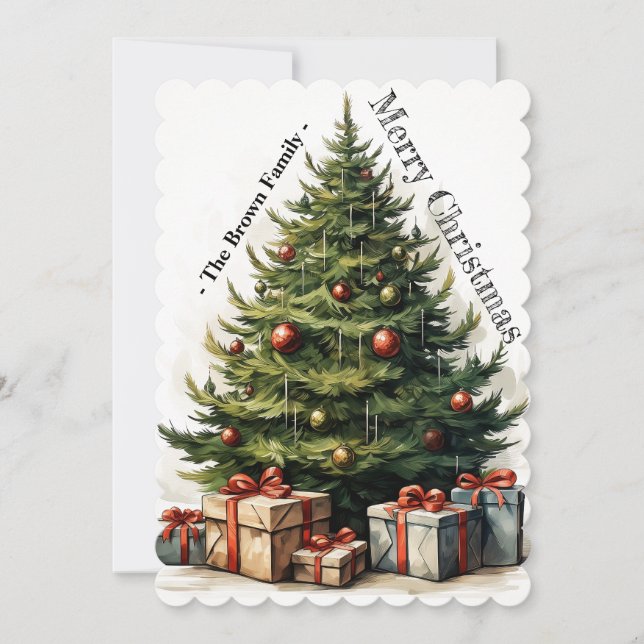 Classic Christmas Charm Holiday Card (Front)