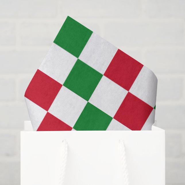 Classic Christmas Checkerboard Pattern Tissue Paper (Gift Bag)