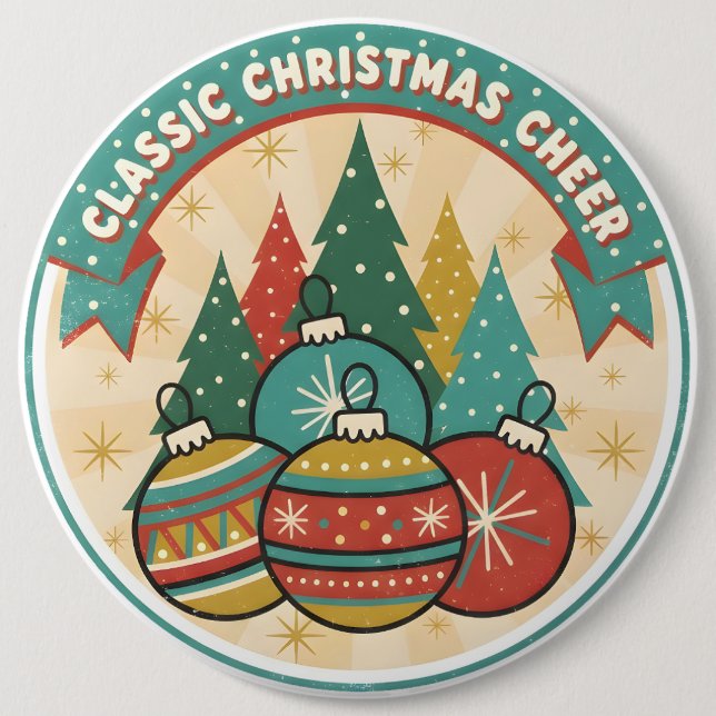 Classic Christmas Cheer Button (Front)