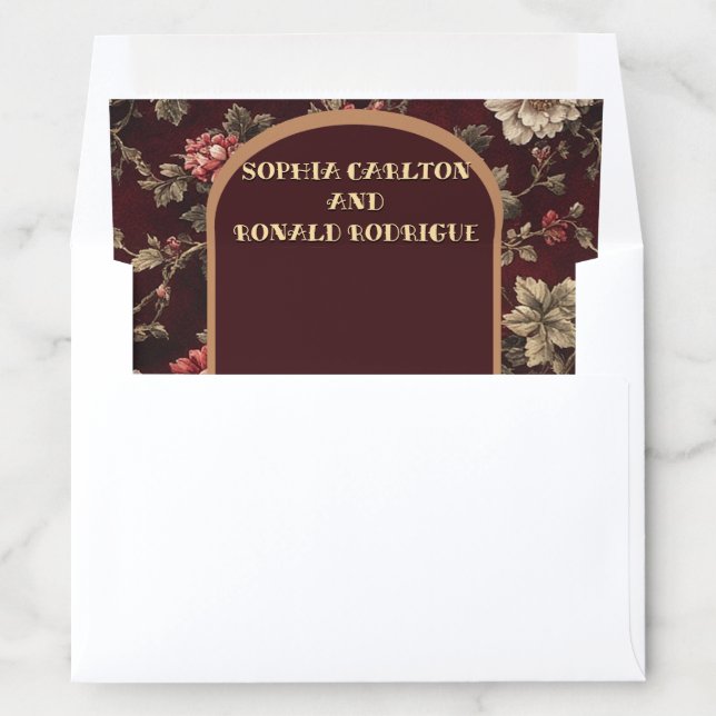 Classic Christmas Chinoiserie Romantic Wedding  Envelope Liner (In Envelope)