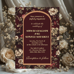 Classic Christmas Chinoiserie Romantic Wedding Invitation