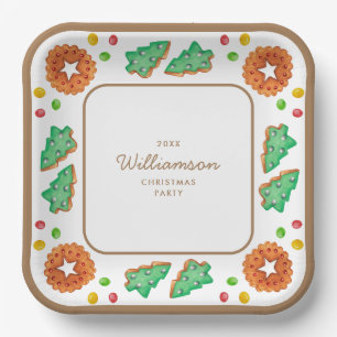 Classic Christmas Cookie Customizable Paper Plate