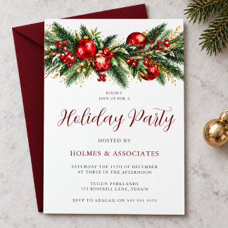 Classic Christmas Corporate Holiday Party Invitation
