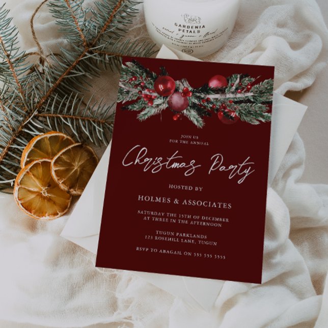 Classic Christmas Corporate Red Christmas Party Invitation (Creator Uploaded)