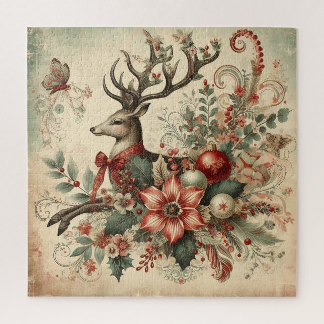 Classic Christmas Deer Jigsaw Puzzle (Vertical)