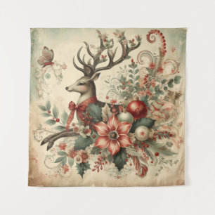 Classic Christmas Deer Tapestry