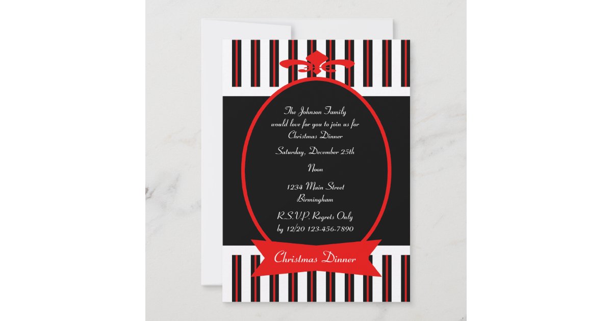 Classic Christmas Dinner Party Invitation | Zazzle