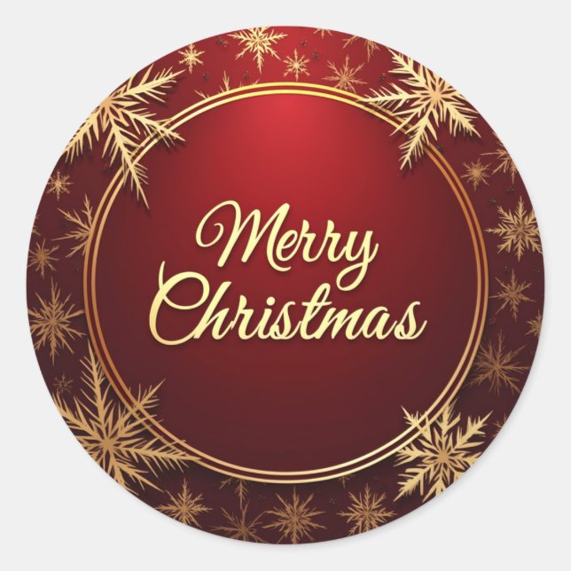 Classic Christmas Elegance Round Sticker (Front)