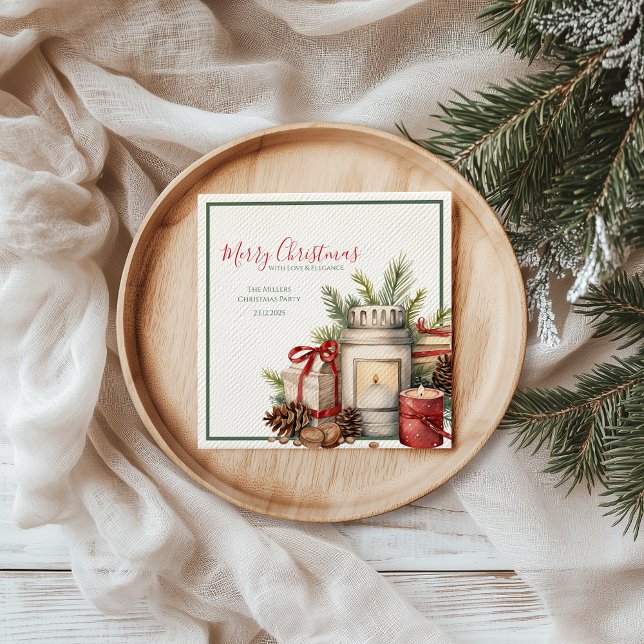 Classic Christmas Elegant Paper Napkins (Festive Christmas napkins — personalized holiday table napkins for stylish gatherings.)