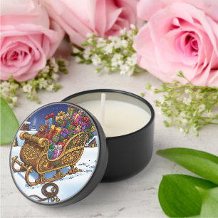 Classic Christmas Eve: Santa's Sleigh on a Snowy R Mini Candle Favors