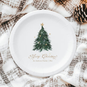 Classic Christmas Evergreen Paper Plates