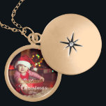 Classic Christmas Family Photo Gold Locket<br><div class="desc">Classic family photo gold Christmas ornament. Add date and photo for a special holiday gift or occasion. Visit my shop for the entire jewelry design collection.</div>