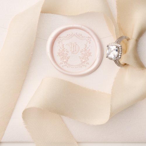 Classic Christmas Floral Crest Monogram Wedding Wax Seal Stamp