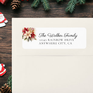 Classic,Christmas, Floral Label