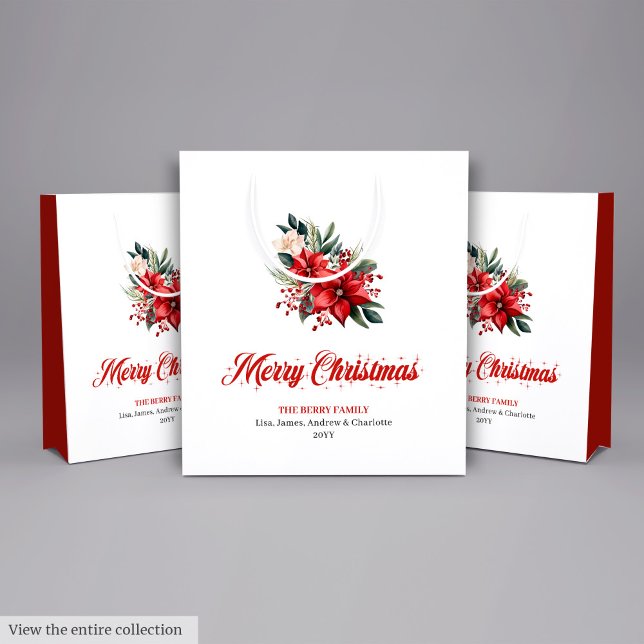 Classic Christmas Flowers Botanical Gift Bags (Classic Christmas Flowers Botanical Gift Bag

)