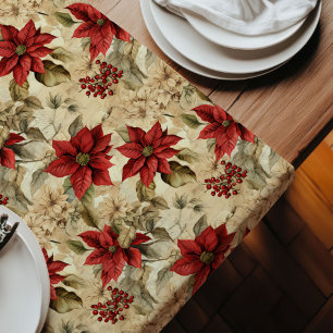 Classic Christmas Flowers Runner Cozy Rustic Touch