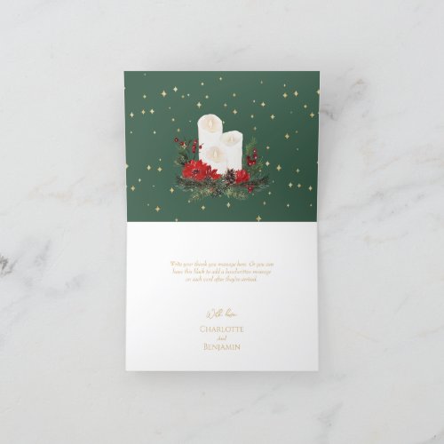 Classic Christmas Folded Wedding Thank You Card
