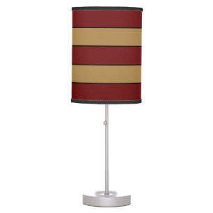 Classic Christmas Gold And Red Stripes Table Lamp